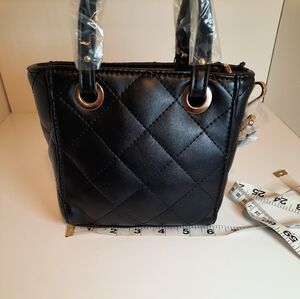 The Drop Women's Black Nessa Mini Quilted Bag with Gold Tone Hardware.